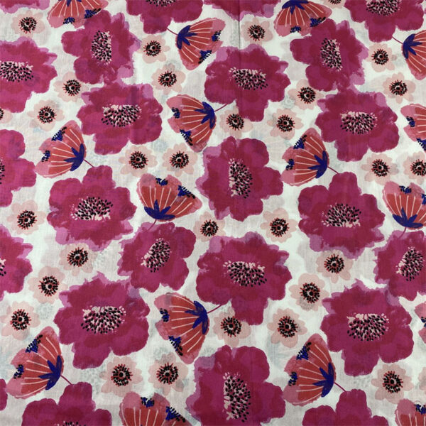 SKU-01-1 100% Cotton Small Floral Poplin Fabric — Smooth, Breathable & Reactive-Dyed