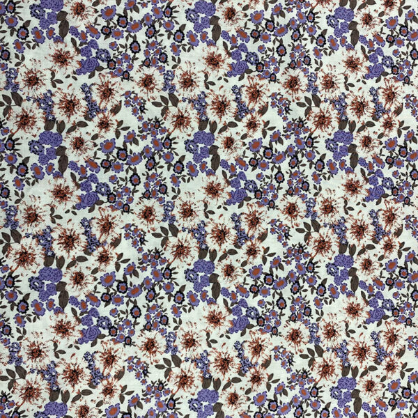 100% Cotton Jacquard Floral Reactive Printed Fabric — Soft & Breathable