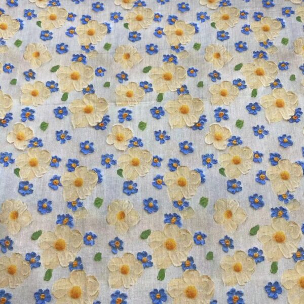 SKU-01-1 100% Cotton Digital Printed Fabric — 3D Oil-Painting Style