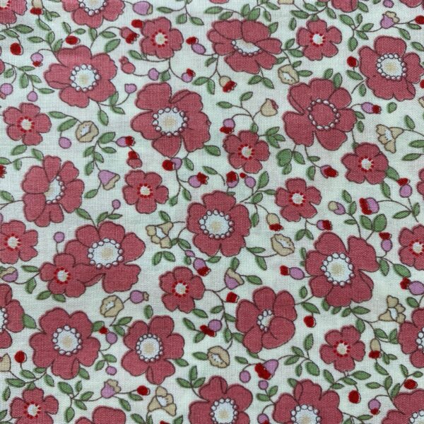 40s Cotton Printed Floral Fabric — Fresh & Lightweight for Summer Apparel