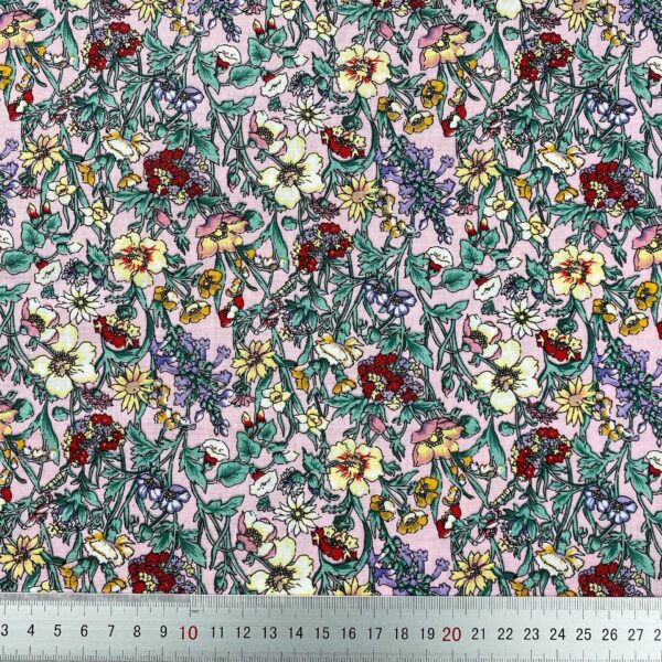 100% Cotton Woven Floral Fabric — Soft & Breathable for Summer Dresses