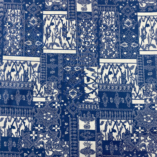 SKU-01-蓝色 100% Cotton Paisley Reactive Printed Poplin Fabric — Soft & Breathable