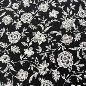 100% Cotton 60s Reactive Printed Vintage Porcelain Floral Fabric — Soft & Breathable