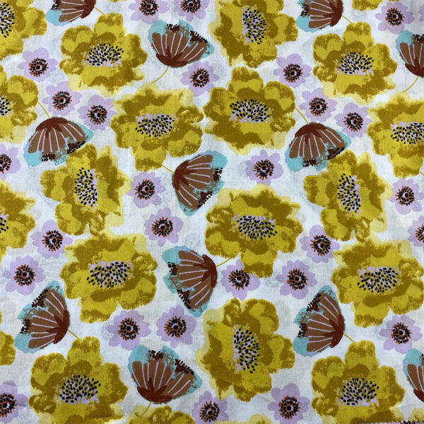 SKU-02-2 100% Cotton Small Floral Poplin Fabric — Smooth, Breathable & Reactive-Dyed