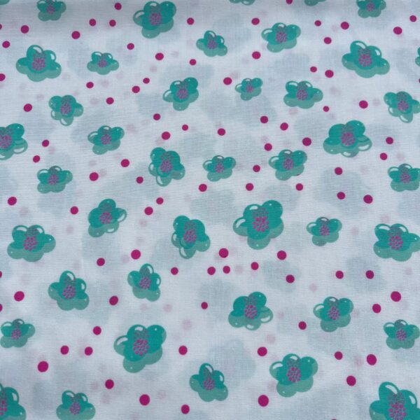 Cotton Poplin Floral Print Fabric — Country Style Spring Summer Dress Material