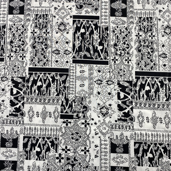 SKU-02-白色 100% Cotton Paisley Reactive Printed Poplin Fabric — Soft & Breathable