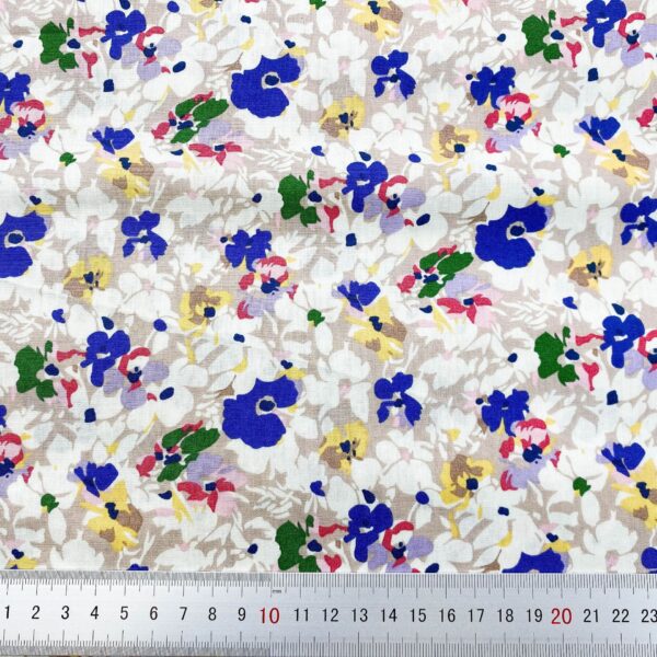 100% Cotton Reactive Printed Small Floral Poplin Fabric — Light & Breathable