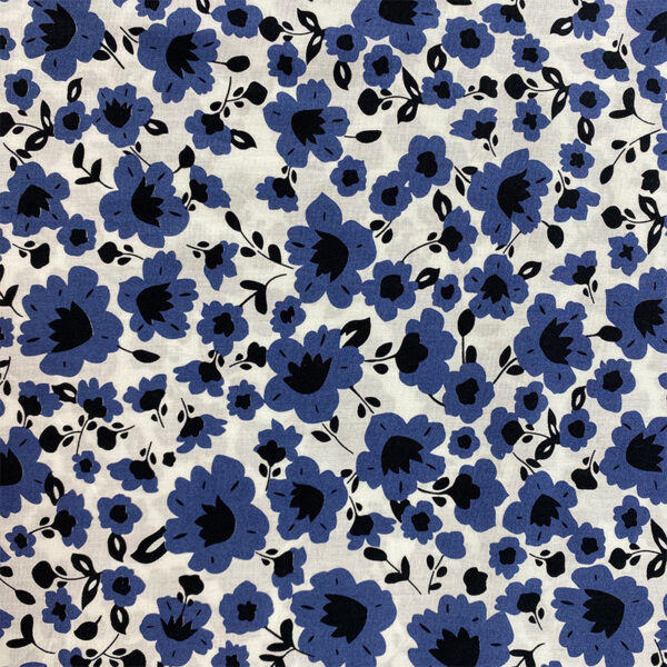 100% Cotton Reactive Printed Floral Fabric — Lightweight & Breathable