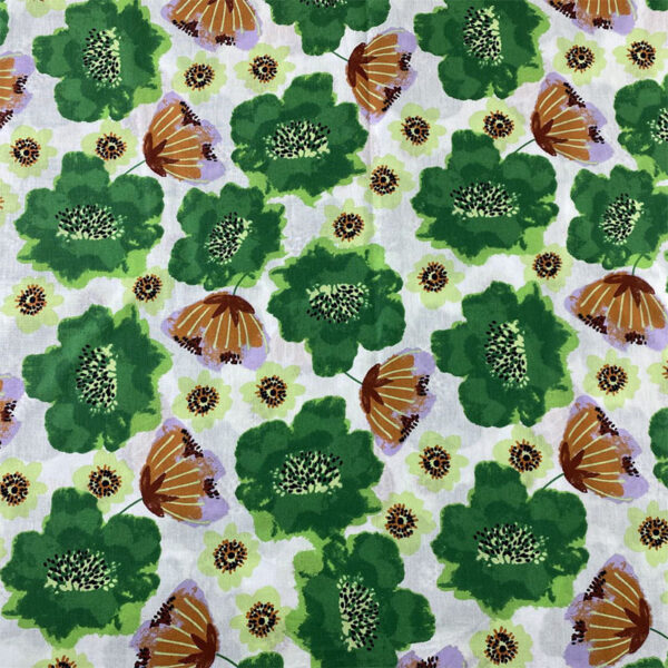 SKU-03-3 100% Cotton Small Floral Poplin Fabric — Smooth, Breathable & Reactive-Dyed