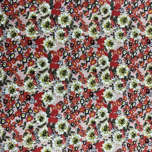 100% Cotton Jacquard Floral Reactive Printed Fabric — Soft & Breathable