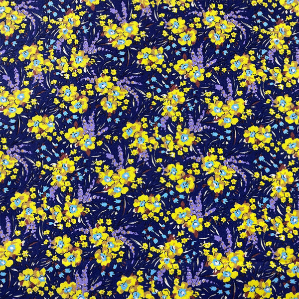 100% Cotton Small Floral Reactive Printed Poplin Fabric — Soft & Child-Friendly