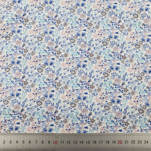 100% Cotton Reactive Printed Small Floral Fabric — Lightweight & Breathable