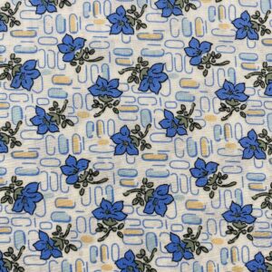 60s Cotton Poplin Printed Fabric — Soft & Fresh for Summer Dresses