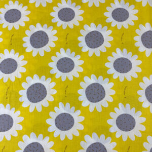 100% Cotton Daisy Printed Poplin Fabric — Soft, Breathable & Colorfast