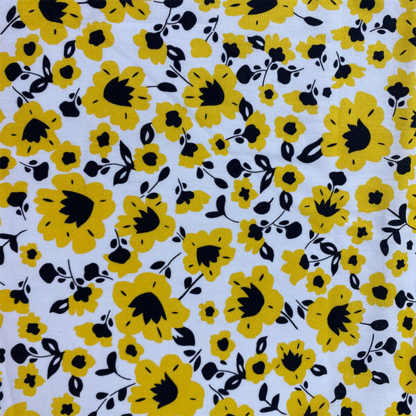 100% Cotton Reactive Printed Floral Fabric — Lightweight & Breathable