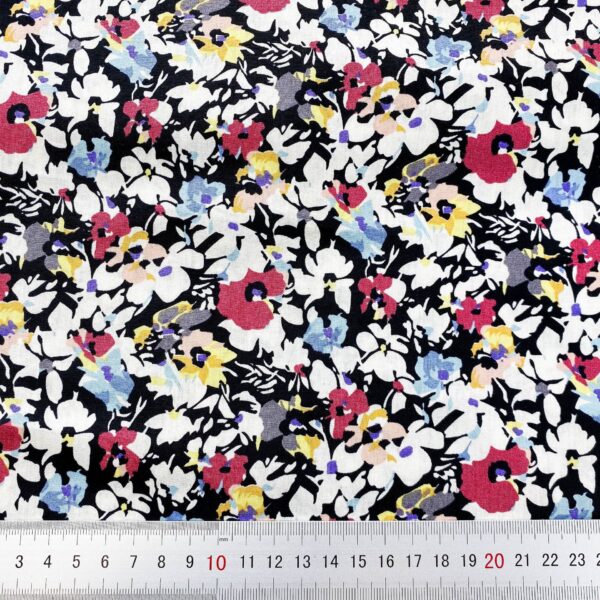 100% Cotton Reactive Printed Small Floral Poplin Fabric — Light & Breathable