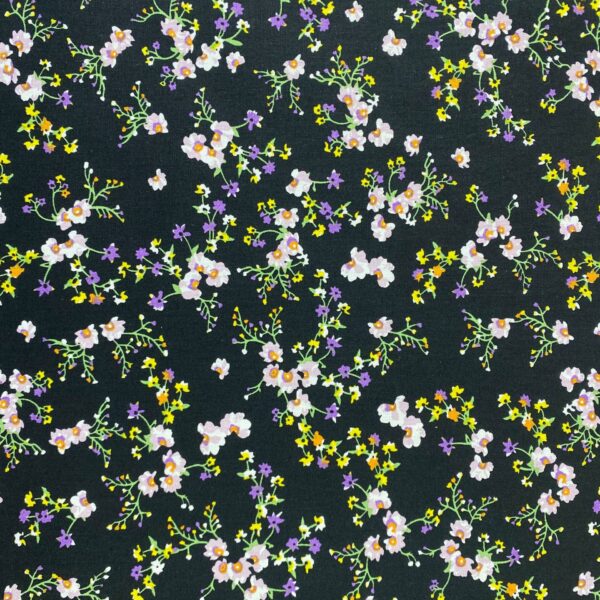 100% Cotton Blue Floral Fabric — Lightweight & Soft for Summer Dresses