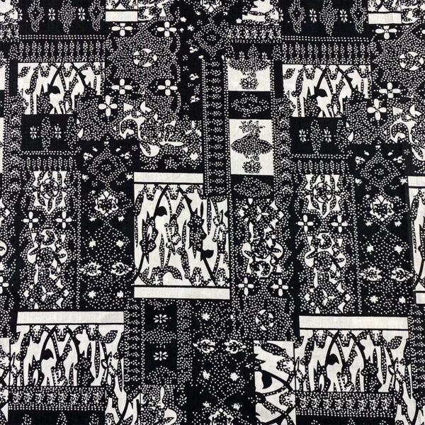 SKU-03-黑色 100% Cotton Paisley Reactive Printed Poplin Fabric — Soft & Breathable