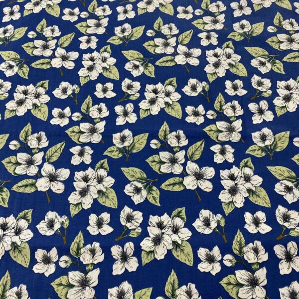 Floral Cotton Poplin Fabric for Women’s Dresses — Soft Reactive Print