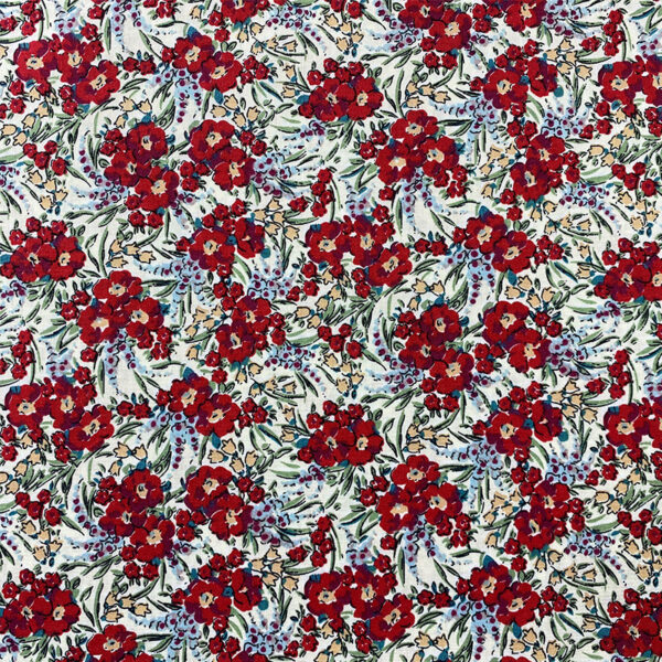 100% Cotton Small Floral Reactive Printed Poplin Fabric — Soft & Child-Friendly