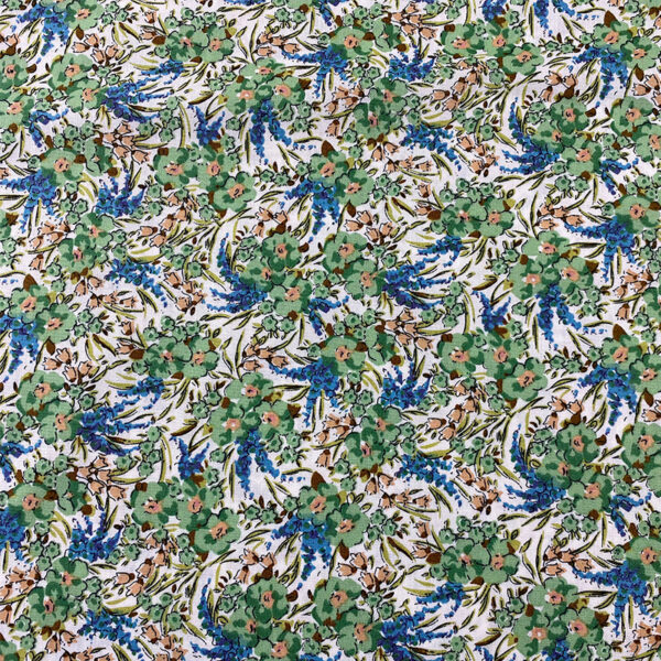 100% Cotton Small Floral Reactive Printed Poplin Fabric — Soft & Child-Friendly