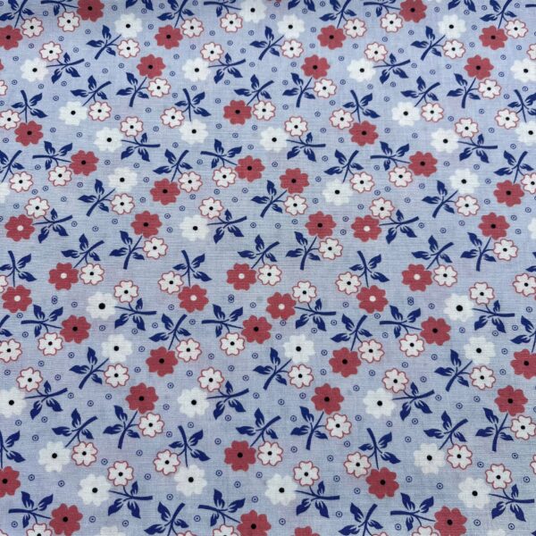 Cotton Poplin Floral Print Fabric — Country Small Flower Dress Material