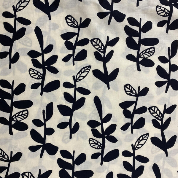 100% Cotton Leaf Print Poplin Fabric — Soft, Breathable & Reactive-Dyed