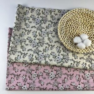 Vintage Floral Cotton Poplin Fabric — Country Style Dress Material