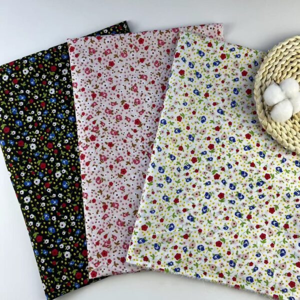 主图-01 Pastoral Floral Cotton Poplin Fabric — Soft Countryside Dress Material