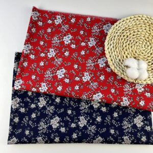 Country-Style Cotton Poplin Fabric — Mini Floral Print Material