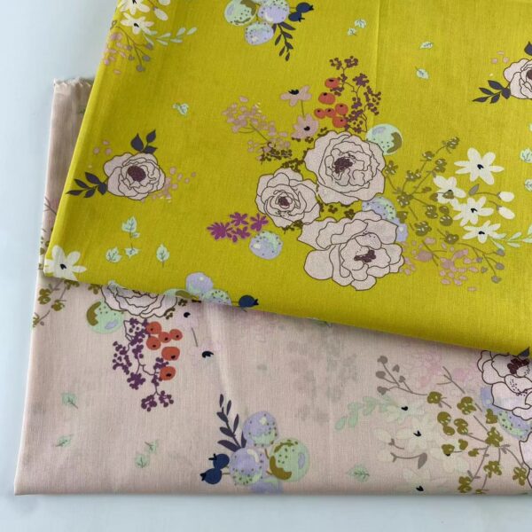Vintage Floral Cotton Poplin Fabric for Handmade Dresses — Chinese-Inspired Print