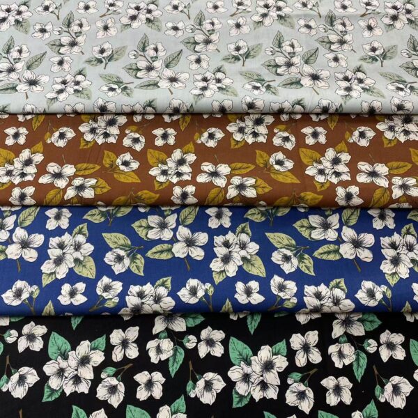 Floral Cotton Poplin Fabric for Women’s Dresses — Soft Reactive Print