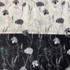 Black and White Floral Cotton Poplin Fabric for Dresses and Kidswear