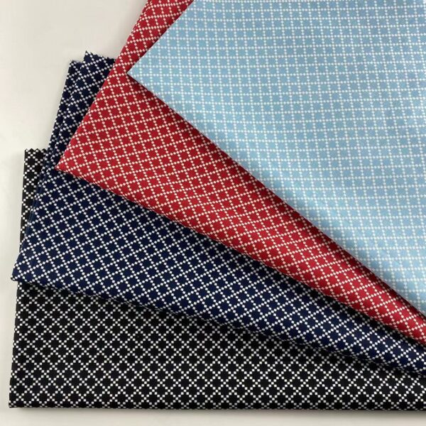 100% Cotton Poplin Geometric Plaid Fabric — Soft, Durable & Versatile
