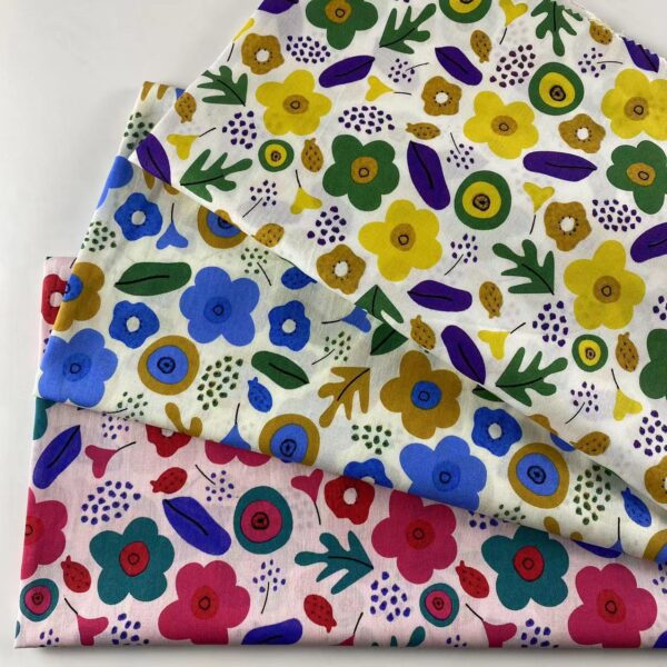 100% Cotton Poplin Summer Floral Fabric — Soft, Breathable & Lightweight