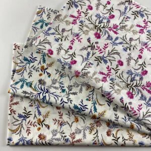 Soft Cotton Poplin Floral Print Fabric — Lightweight Material for Summer Apparel