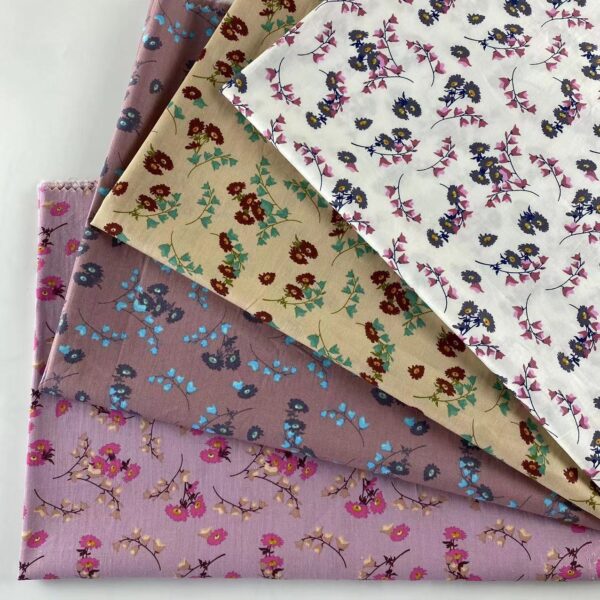 100% Cotton Reactive Printed Floral Fabric — Smooth & Breathable Poplin