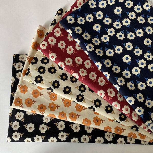 100% Cotton Reactive Floral Poplin Fabric — Smooth & Breathable Shirting