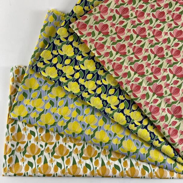 主图-01 40s Cotton Poplin Floral Print Fabric – 100% Cotton Reactive Print for Spring & Summer Fashion and Home Textiles