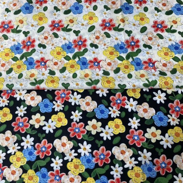 Cotton Poplin Floral Fabric – Country Style Printed Fabric for Dresses & Kidswear