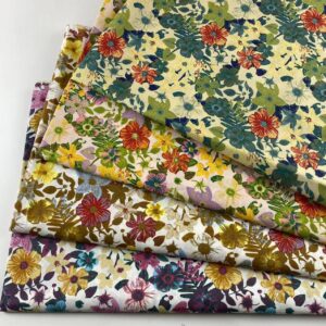 100% Cotton Printed Poplin Fabric — Countryside Floral Dress Material