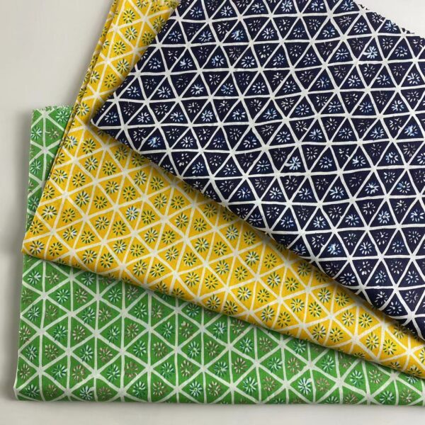 100% Cotton Printed Poplin Fabric — Geometric Pattern