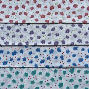 Cotton Poplin Floral Print Fabric — Country Style Spring Summer Dress Material
