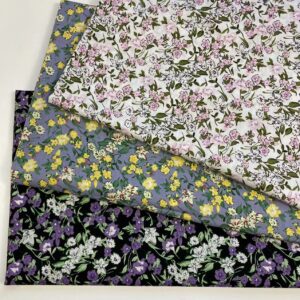 100% Cotton Printed Poplin Fabric — Small Floral Dress Material