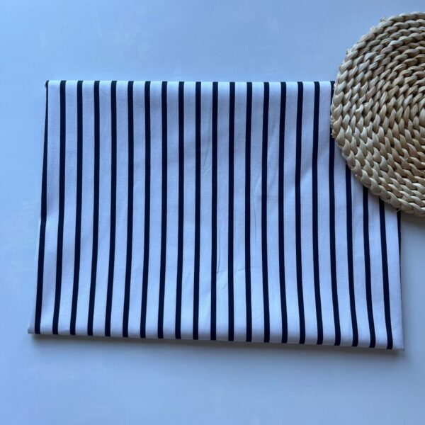 Striped Cotton Poplin Fabric — 0.5cm Reactive Printed Cotton Cloth