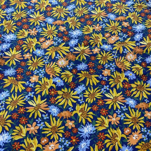 Lightweight Cotton Poplin Fabric with Large Floral Print — Summer Dress Material