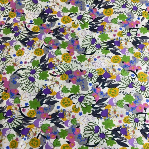 100% Cotton Poplin Spring Summer Floral Fabric — Light Apparel Use