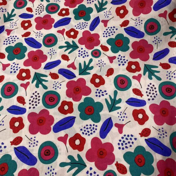 100% Cotton Poplin Summer Floral Fabric — Soft, Breathable & Lightweight