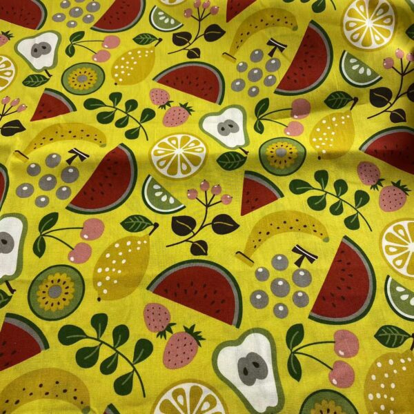 100% Cotton Poplin Fruit Floral Fabric — Soft, Breathable & Summer-Ready