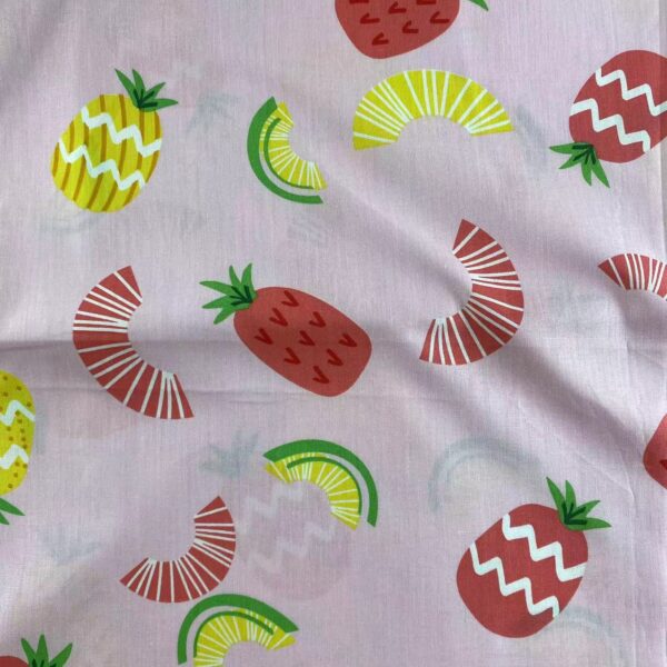 主图-02 100% Cotton Poplin Fruit Blossom Print Fabric — Soft, Breathable & Colorfast